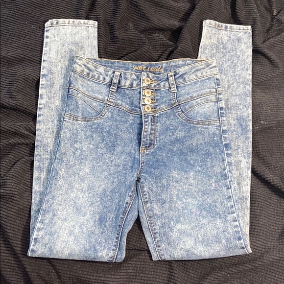 mid-rise acid washed jeans - Picture 4 of 4